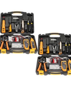 InstallerParts Network Tool Kit 15 In 1 (2 Pack)- RJ45 Crimper Tool Cat 5 Cat6 Cable Electrical Tester, Gauge Wire Stripper Cutting Twisting Tool, Ethernet Punch Down Tool, Screwdriver, Knife