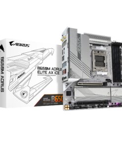 GIGABYTE B650M AORUS Elite AX ICE AM5 LGA 1718 AMD B650 M-ATX Motherboard with 5-Year Warranty, DDR5, 2* M.2, PCIe 5.0, USB 3.2 Gen2X2 Type-C, 2.5GbE LAN, Q-Flash Plus, EZ-Latch