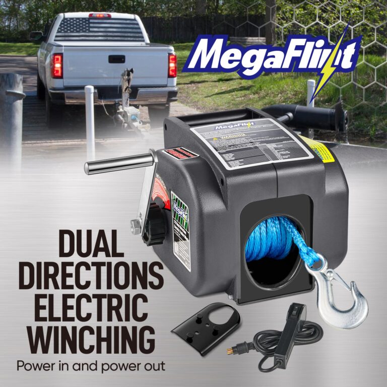 Megaflint Trailer Winch,Reversible Electric Winch, for Boats up to 6000 lbs.12V DC,Power-in, Power-Out, and Freewheel Operations,30% Higher winching Power Than Regular 6000 lbs Winch (5000lbs Marine) - Image 7