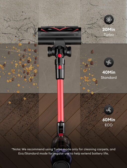Ultenic Cordless Vacuum Cleaner, 550W/50Kpa, 60Mins Runtime, Stick Vacuum Cordless Rechargeable with 180°Bendable Wand, Anti-Tangle Brush, Vacuum Cleaners for Home/Pet Hair/Carpet/Floor U16 - Image 8