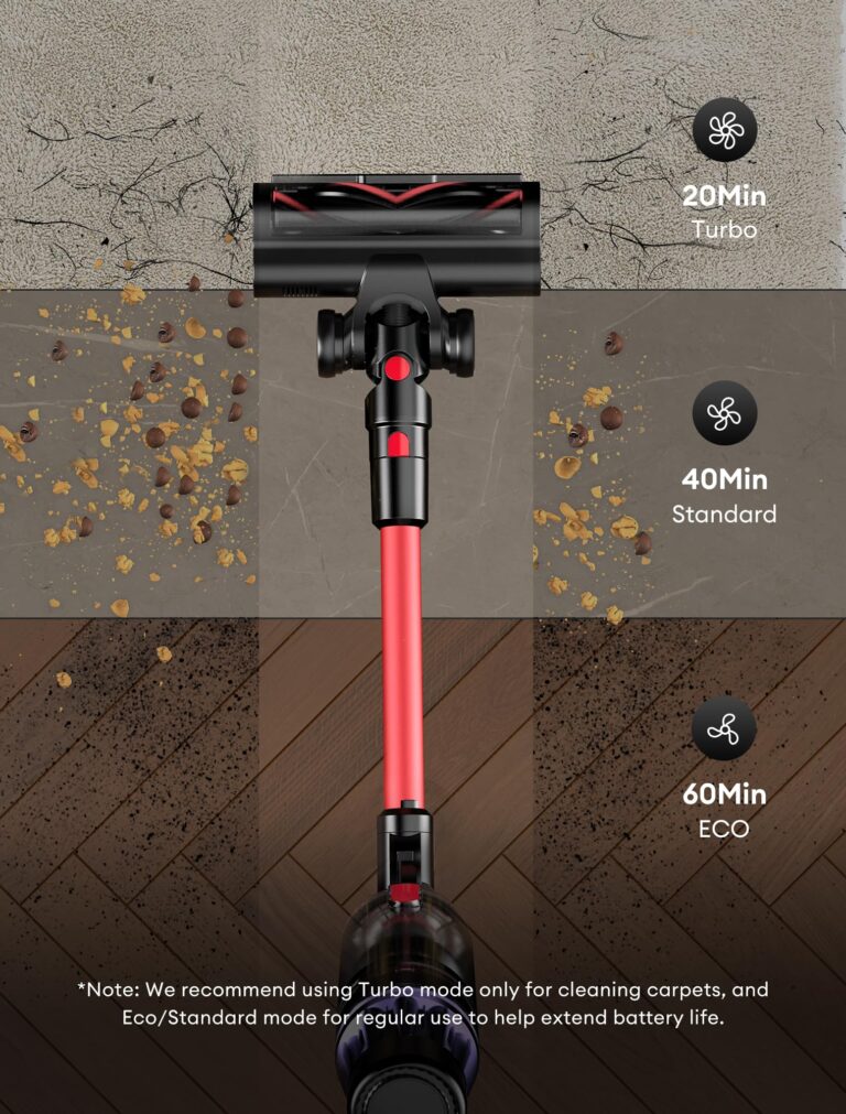 Ultenic Cordless Vacuum Cleaner, 550W/50Kpa, 60Mins Runtime, Stick Vacuum Cordless Rechargeable with 180°Bendable Wand, Anti-Tangle Brush, Vacuum Cleaners for Home/Pet Hair/Carpet/Floor U16 - Image 8