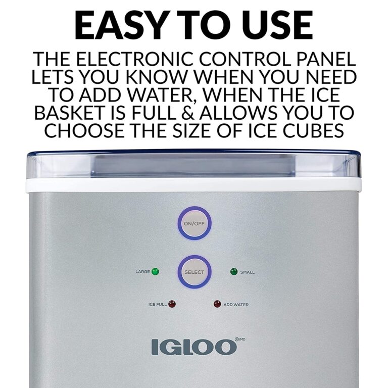 Igloo ICEB33SL Large-Capacity Automatic Portable Electric Countertop Ice Maker Machine, 33 Pounds in 24 Hours, 9 Ice Cubes Ready in 7 minutes, With Ice Scoop and Basket, Perfect for Water Bottles - Image 4