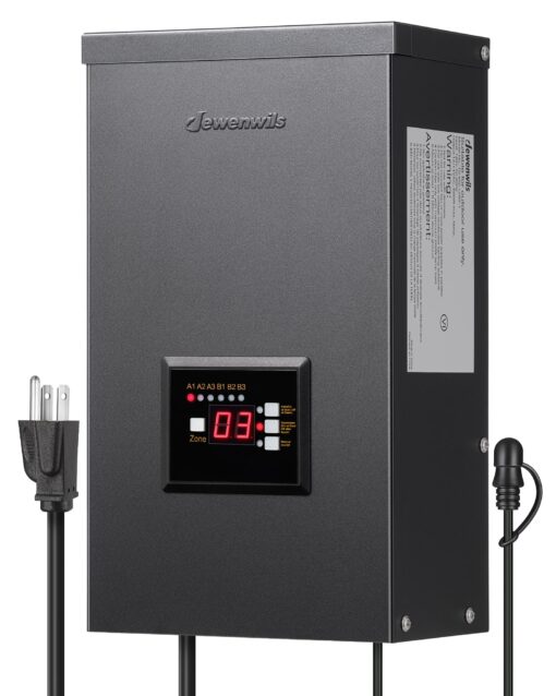 DEWENWILS 600W Low Voltage Landscape Transformer, 6 Independent Outputs, Outdoor Waterproof 12 Volt Transformer with Photocell & Timer, 120V to 12V/14V AC, Multi Zone Landscape Lighting Transformer…