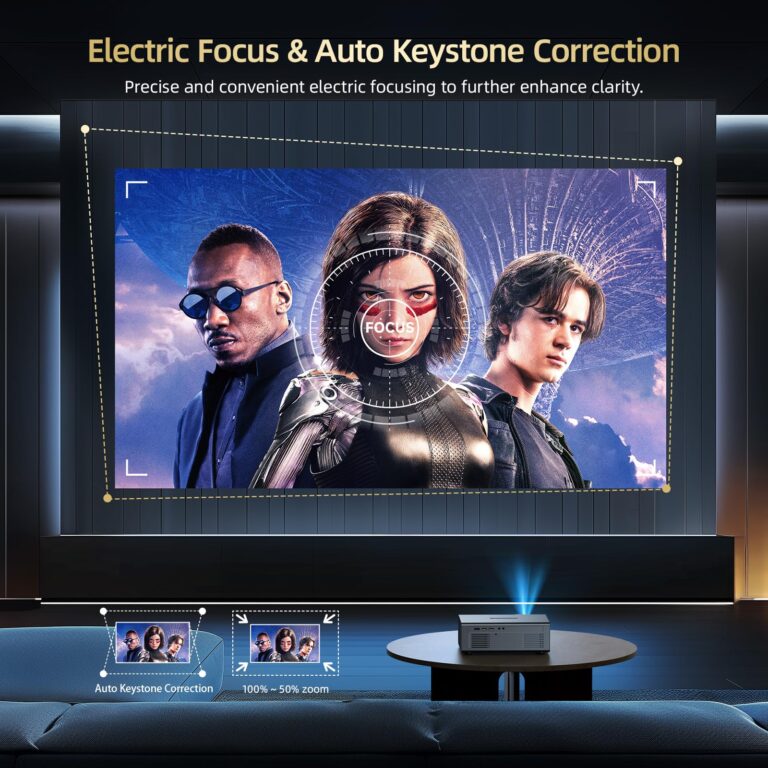 [Netflix Officially & Dolby Audio] Smart Projector with WiFi6 and Bluetooth5.3, Electric Focus & Auto Keystone 4K Support, 22000L Movie Projectors, OWNKNEW Native 1080P Proyector Built-in Apps - Image 5