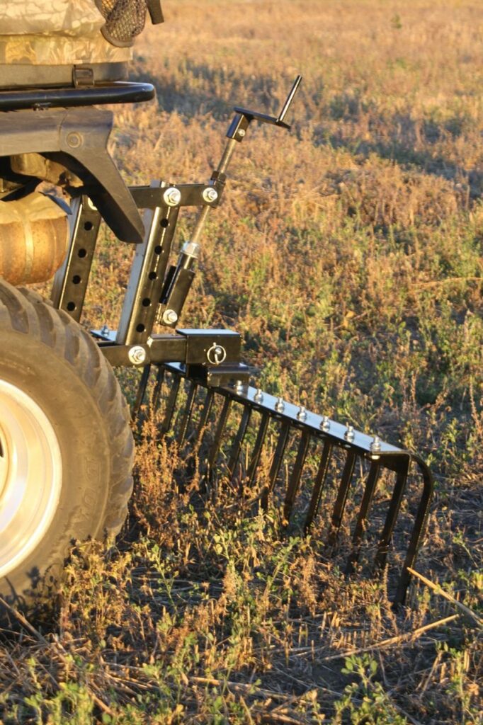 IMPACT IMPLEMENTS® 62" Landscape Rake w/Tipper Latch & Spring Steel Tines for Quick Clearing of Leaves, Lawn, Garden, Thatch and More. - Image 4