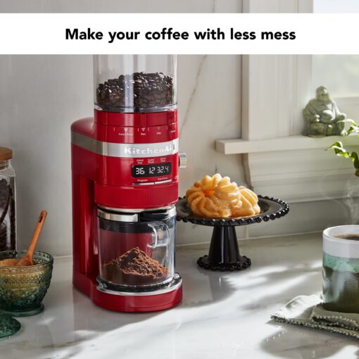 KitchenAid Burr Coffee Grinder - KCG8433 - Empire Red, 10 Oz - Image 2