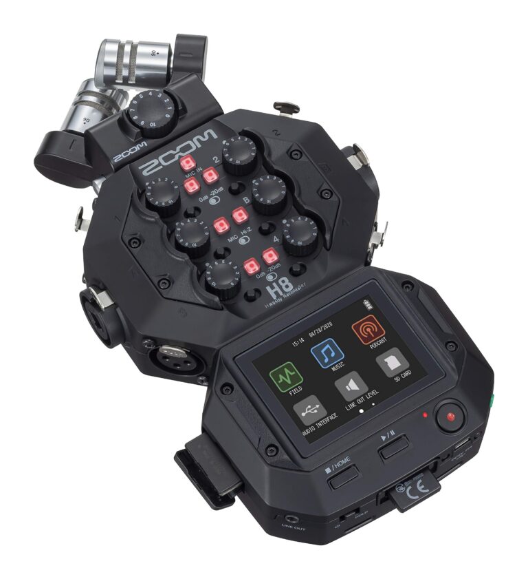 Zoom H8 12-Track Portable Recorder, Stereo Microphones, 6 Inputs, Touchscreen Interface, USB Audio Interface, Battery Powered, for Stereo/Multitrack Audio for Video, Podcasting, and Music - Image 3
