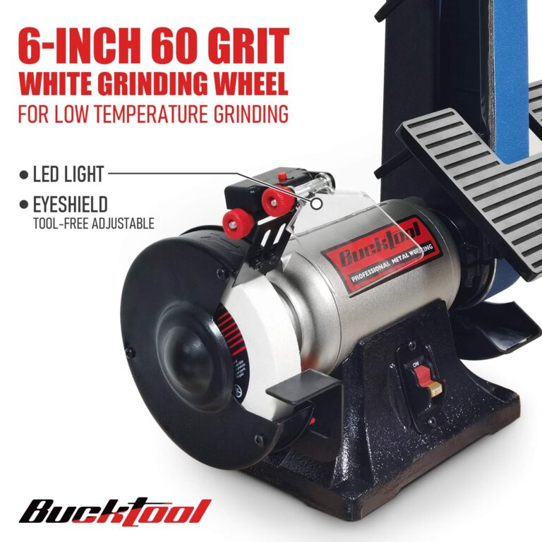 Bucktool Combo 2" x 42" Belt Sander 6" Bench Grinder, Knife Sharpener with Large Work Table BG2600 Upgraded Model - Image 6