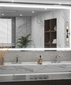 TETOTE 40 x 24 LED Bathroom Mirror LED Mirror Vanity Makeup Mirror Dimmable Anti-Fog Bathroom Lighted Mirror Wall Mounted Bathroom Decor Waterproof, Tempered Glass