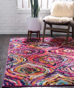 Unique Loom Estrella Collection Colorful, Abstract, Geometric, Gradient, Modern Area Rug, 8 ft x 11 ft, Multi/Pink