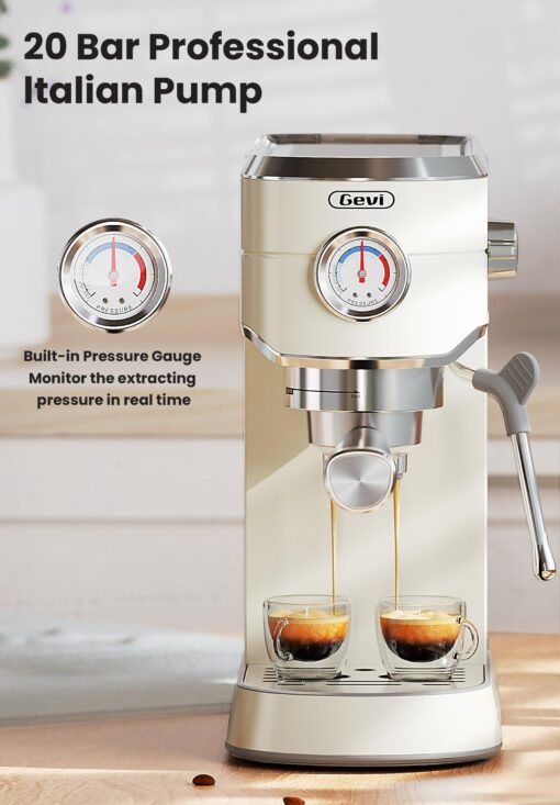 Gevi Commercial Espresso and Coffee Makers, Professional Espresso Maker Latte Machine with Milk Frother, Stainless Steel Expresso Coffee Machines for Home, Compact Cappuccino Machine, Great Gift - Image 7