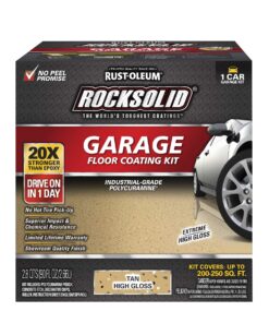 Rust-Oleum 60007 Rocksolid Polycuramine Garage Floor Coating, Tan, 1 Car Kit
