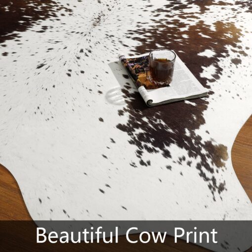 AROGAN White 6×7.2 Feet Faux Cow Print Rug Large - Cow Print Area Rug with No-Slip Backing, Large Animal Skin Rugs for Living Room, Offfice, Room Decor, Spots - Image 6