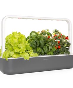 Click & Grow Indoor Herb Garden Kit with Grow Light | Easier Than Hydroponics Growing System | Smart Garden for Home Kitchen Windowsill | Vegetable & Herb Garden Starter Kit with 9 Plant pods, Gray