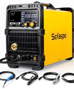 250A MIG Welder, 6 in 1 Gas MIG/Gasless Flux Core/Spool Gun/Lift TIG/Stick 220V MIG Welder with LED Digital Display Multi-process Aluminum Welding Machine