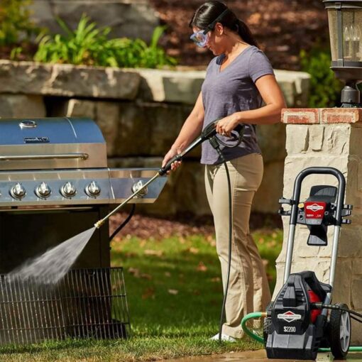 Briggs & Stratton 2200 Max PSI/1.2 Max GPM Electric Pressure Washer with 25 ft. Hose, 4 Spray Nozzles, Instant Start/Stop System and 9 Inch Wheels - Image 6