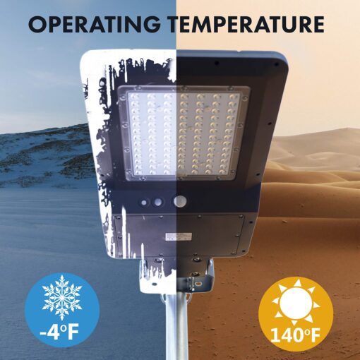 Wagan EL8592 4800 Lumens LED Integrated Solar Powered Street Lamp Flood Light With Remote Motion Sensor Waterproof Weatherproof Dusk to Dawn LED Light for Outdoor Garden Yard Path Parking Lot - Image 2