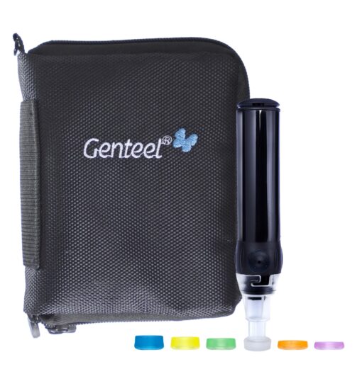 Genteel Plus - No Prick Pain Vacuum Lancing Device for Diabetes Testing - Blood Sugar, Glucose, Ketone, and DNA Home Tests (Buff Black)