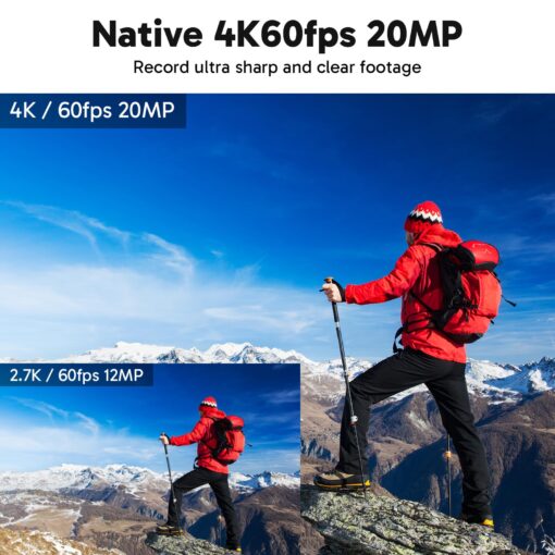 AKASO V50 Elite 4K60fps Action Camera with 128GB MicroSDXC U3 Memory Card Accessories Kit Bundle Voice Control EIS 131 feet Waterproof Camera 8X Zoom Remote Control - Image 8
