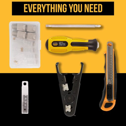 InstallerParts Network Tool Kit 15 In 1 (2 Pack)- RJ45 Crimper Tool Cat 5 Cat6 Cable Electrical Tester, Gauge Wire Stripper Cutting Twisting Tool, Ethernet Punch Down Tool, Screwdriver, Knife - Image 8