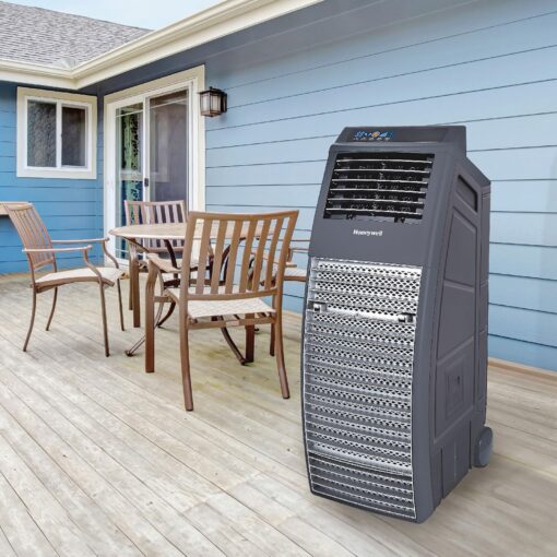 Honeywell Outdoor Portable Evaporative Swamp Cooler & Fan for BBQ Area, Patio, Garage, Backyard with GFCI Cord, Powerful 36 Ft. Airflow with Drink Holders, Gray - Image 10