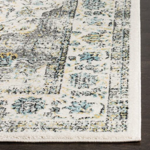 SAFAVIEH Evoke Collection Area Rug - 9' x 12', Grey & Gold, Shabby Chic Oriental Medallion Design, Non-Shedding & Easy Care, Ideal for High Traffic Areas in Living Room, Bedroom (EVK220B) - Image 3