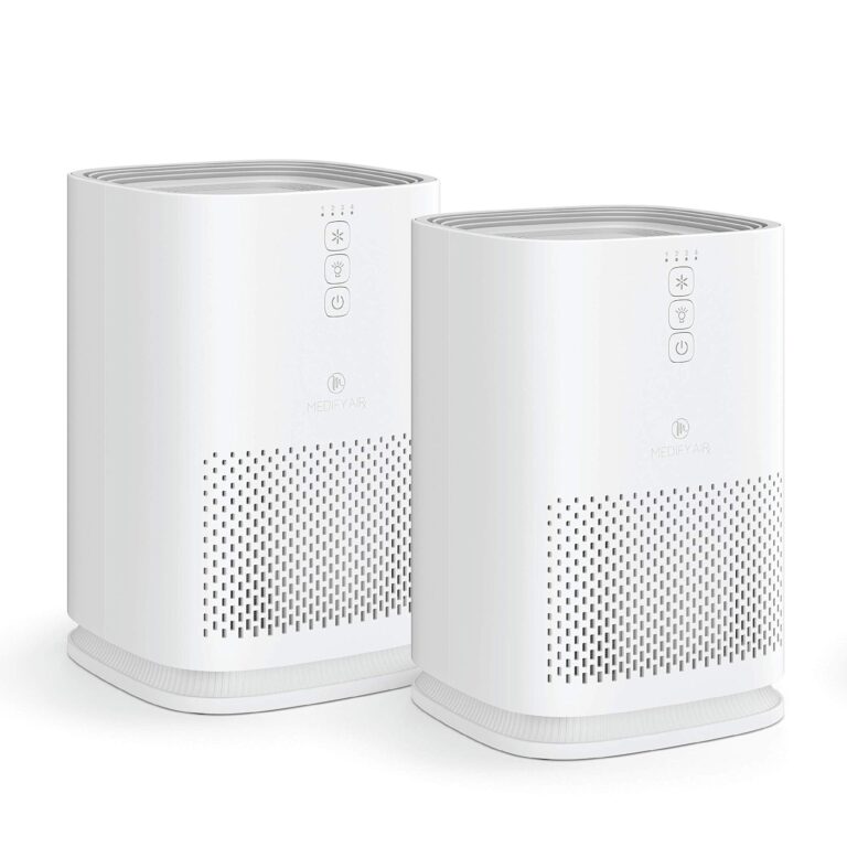 Medify MA-14 Air Purifier with True HEPA H13 Filter 428 ft² per Hour for Smoke, Odors, Pollen | Removal to 0.1 Microns White, 2-Pack
