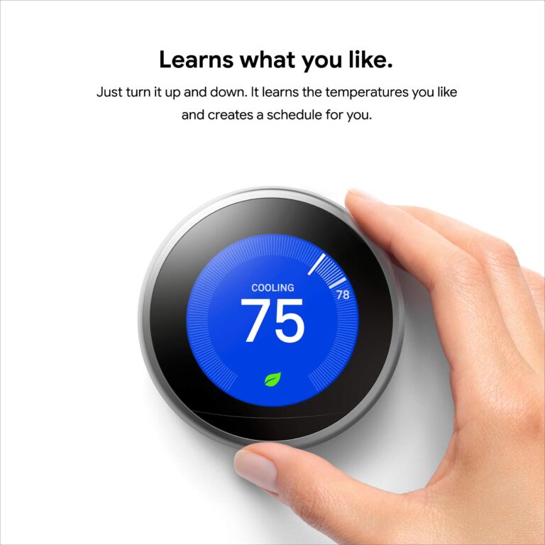 Google Nest Learning Thermostat - 3rd Gen (2015) - Programmable Smart Thermostat for Home - Works with Alexa - Stainless Steel - Image 11