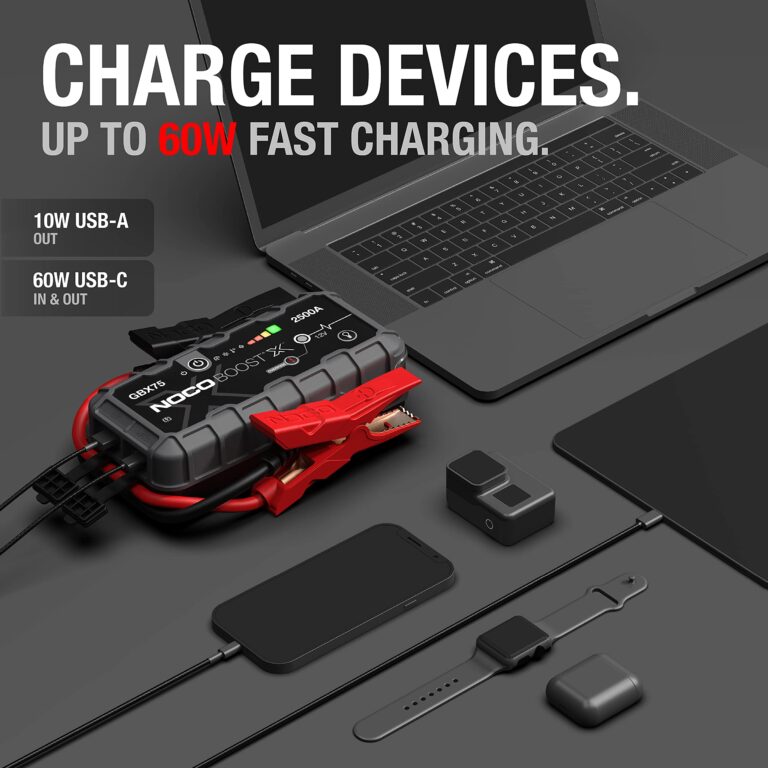 NOCO Boost X GBX75 2500A 12V UltraSafe Portable Lithium Jump Starter, Car Battery Booster Pack, USB-C Powerbank Charger, and Jumper Cables for up to 8.5-Liter Gas and 6.5-Liter Diesel Engines - Image 4