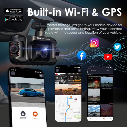 RexingUSA R4-4 Channel Dash Cam W/All Around 1080p Resolution, Wi-Fi, GPS, IR Night Vision, Parking Mode, Collision Detection, Type-C Port - Image 6