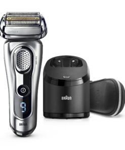 Braun Electric Razor for Men Foil Shaver with Precision Beard Trimmer, Rechargeable, Wet & Dry, Clean & Charge Station and Leather Travel Case, 6 Piece Set