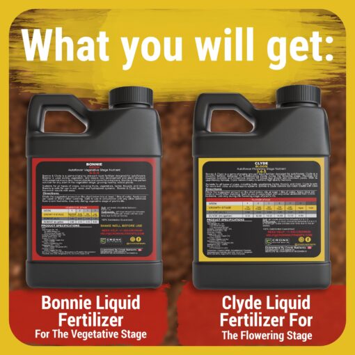 Cronk Nutrients Bonnie & Clyde Autoflower Nutrients Bloom and Grow – Yield Increasing Autoflower Plants Nutrient Kit – Easy to Use Plant Food – Optimal Formula for Optimal Results, 4L - Image 3
