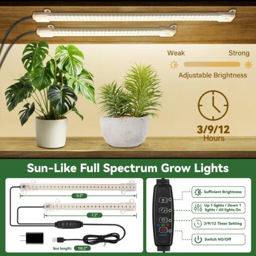 WIWIDRM Plant Stand Indoor with Grow Light,65" Tall Plant Stand for Indoor Plants Multiple,8 Tiered Metal Plant Shelf Indoor,Large Plant Rack Display Shelves,Half Moon Plant Holder for Living Room - Image 5