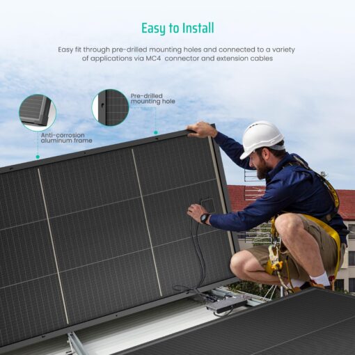 FivstaSola Bifacial 200 Watt Solar Panel, 12V 200W 16BB N-Type High Efficiency Solar Panels, 25% High Coversion Rate Solar Module PV Charge for RV Camping Home Boat Marine Off-Grid - Image 3