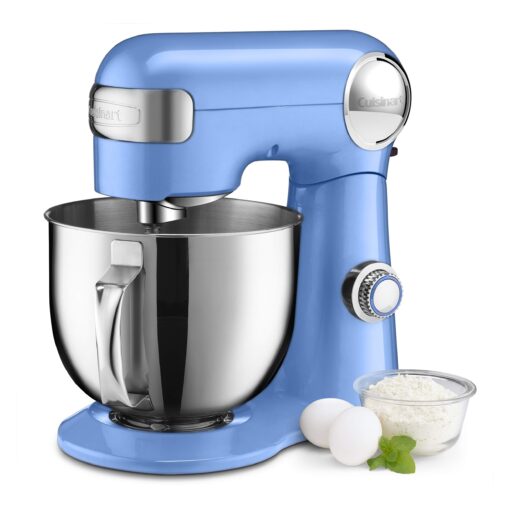 Cuisinart Stand Mixer, 12 Speed, 5.5 Quart Stainless Steel Bowl, Chef’s Whisk, Mixing Paddle, Dough Hook, Splash Guard w/ Pour Spout, Robin's Egg, SM-50TQ - Image 7