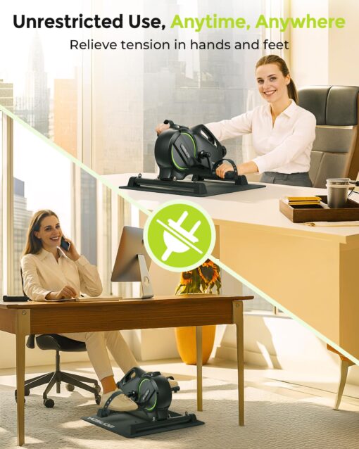 YOSUDA Under Desk Bike Pedal Exerciser - Magnetic Mini Exercise Bike for Arm/Leg Exercise, Desk Pedal Bike for Home/Office Workout (Under Desk Bike Pro Green) - Image 7