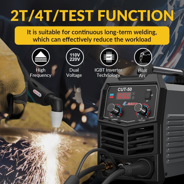 GZ GUOZHI Plasma Cutter, 50 Amp Air Inverter Plasma Cutter, 110V/220V Dual Voltage Digital Display IGBT Inverter Plasma Cutting Machine with 2T/4T/TEST Function - Image 4