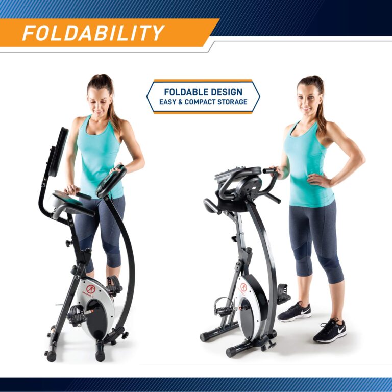 Marcy Foldable Recumbent Exercise Bike with High Backrest and Magnetic Resistance NS-653, Black White, One Size - Image 5