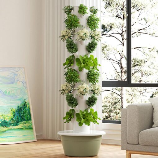 Hydroponics Growing System, Outdoor Indoor Vertical Tower System Kit, 36-Plant Vertical Garden Planter Indoor Smart Garden Kit Vegetable Plant Gift for Gardening Lover,7Layer