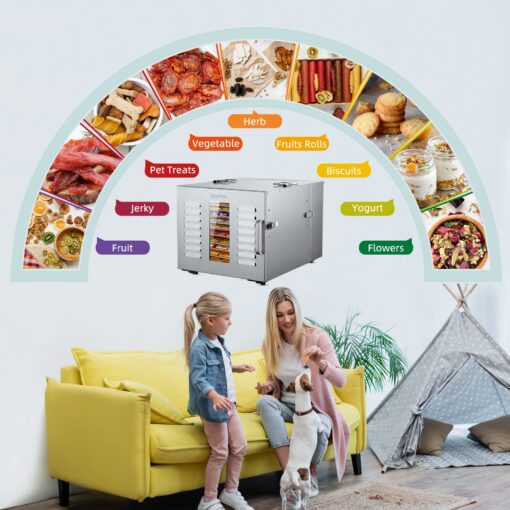 Septree Commercial 10 Trays Food Dehydrator machine, Usable Area up to 17ft² and 190℉ Temperature, 1000W Detachable Full Stainless Steel Dryer,for Meat, Fruit, Beef, Herbs, Pet Food,freeze dryer - Image 4