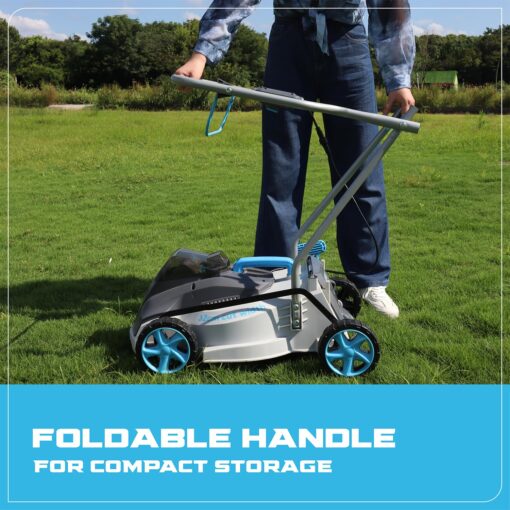 Cordless Lawn Mowers, 15 Inch Lightweight Lawn Mower, 40V Lithium-ion Lawnmower w/Brushless Motor, 5 Cutting Heights Adjustable -Low Noise 2 in 1 Push Mower - Image 4