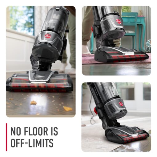 Hoover WindTunnel All-Terrain Dual Brush Roll Bagless Vacuum Cleaner, Corded Upright Vacuum, HEPA Media Filtration, Headlights, Swivel Steering, Corded Vacuum Cleaners for Home Use - Image 6