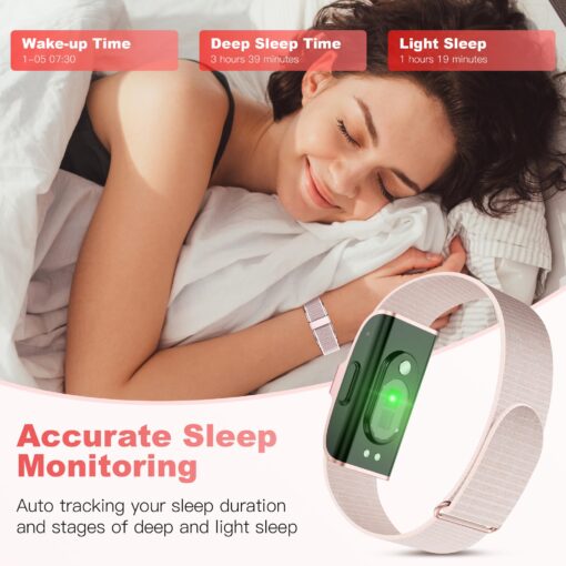 SEEKZERO Sleep & Fitness Tracker for Women Men | 24/7 Heart Rate, Blood Oxygen & Stress Monitor | Step & Calorie Counter | IP68 Waterproof Activity Tracker, Pink (No App Subscription) - Image 6