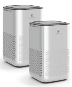 Medify MA-15 Air Purifier with True HEPA H13 Filter | 585 ft² Coverage in 1hr for Allergens, Smoke, Wildfires, Dust, Odors, Pollen, Pet Dander | Removal to 0.1 Microns | Silver, 2-Pack