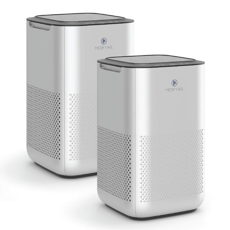 Medify MA-15 Air Purifier with True HEPA H13 Filter | 585 ft² Coverage in 1hr for Allergens, Smoke, Wildfires, Dust, Odors, Pollen, Pet Dander | Removal to 0.1 Microns | Silver, 2-Pack