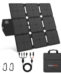 SOKIOVOLA 120W Portable Solar Panel with MC-4 Connector Foldable Solar Panel for Camping Folding Solar Panel Charger for Portable Power Station Laptops RV