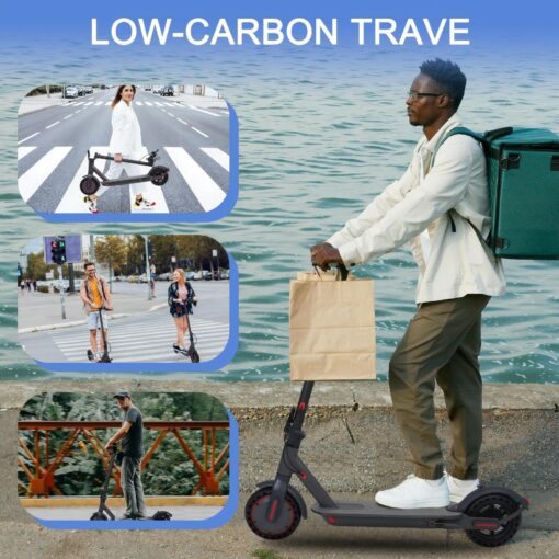 SURPOOTER Electric Scooter, Powerful 350W Adult Electric Scooter, Up to 19Mph and 8.5" Solid Tires, with Dual Braking System and Intelligent Program Control Design - Image 2
