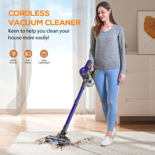 MBTTODF Cordless Vacuum Cleaner, Stick Vacuum with 2200mAh Powerful Lithium Batterie, Up to 30 Mins Runtime, 4 in 1 Lightweight Vacuum Cleaner for Home Hardwood Floors(Light Purple) - Image 7