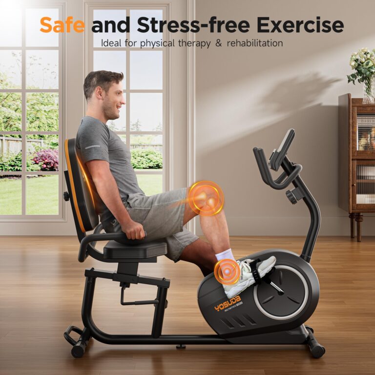 YOSUDA PRO Recumbent Exercise Bike for Home Use with Resistance Bands-Recumbent Bike with Smart Workout APP, Comfortable Seat, Pulse Sensor & 16-level Resistance - Image 4