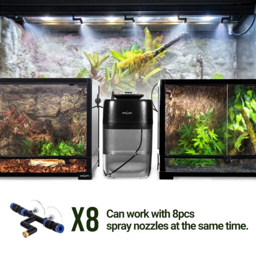 REPTI ZOO 10L Reptile Mister Fogger Mister for Reptile Tank Reptile Misting System Extremely High-Pressure Silent Pump Reptile Humidifier Terrarium Mister with 2PCS Nozzles for Reptiles/Amphibians - Image 5